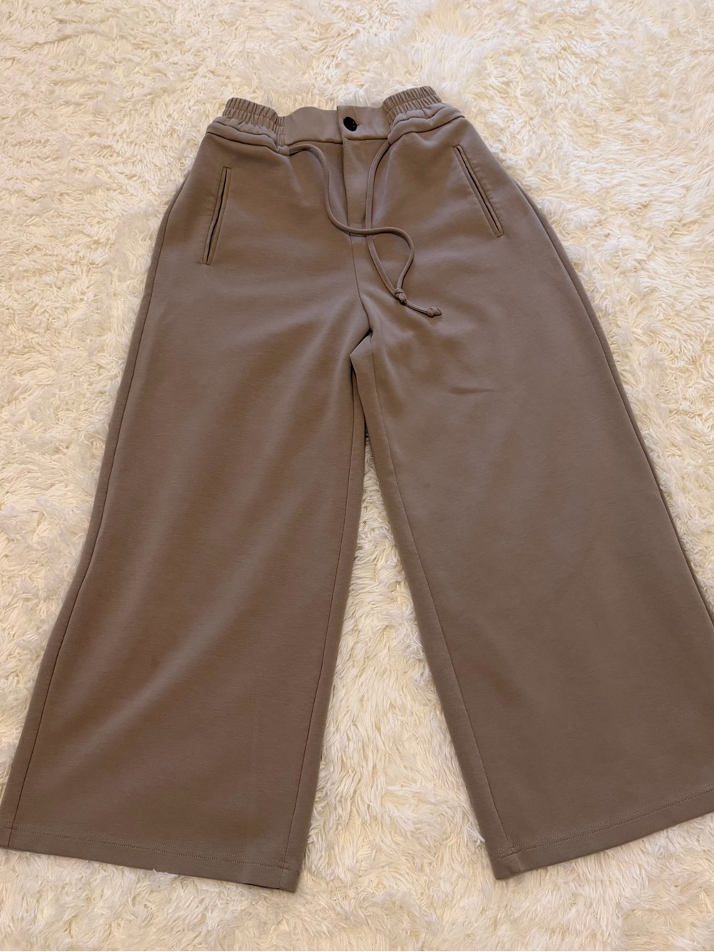 Wide Leg Women's Pants in Taupe Brown
